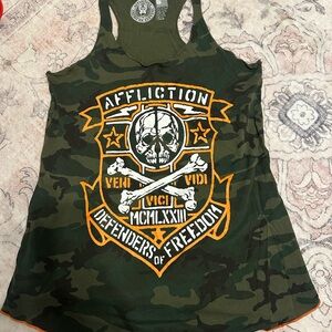 Affliction Women's Camouflage Tank Top